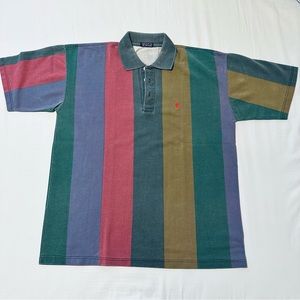 ❌SOLD❌Vintage multicolored striped Ralph Lauren Polo shirt